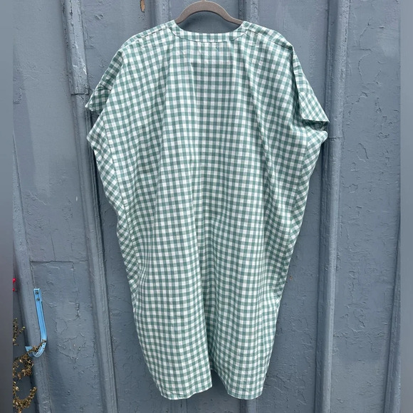 Pehr Green checked Caftan  Dress, One Size - Picture 7 of 13